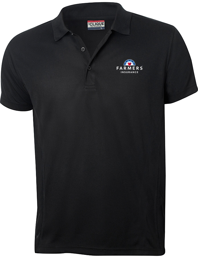 Men's Black Pique Polo - Farmers Merchandise Store