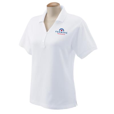 Womens White Pima Cotton Polo Shirt - Farmers Merchandise Store