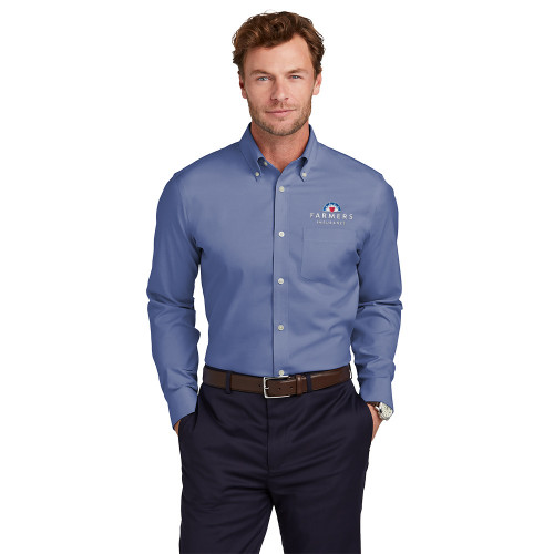Brooks Brothers® Stretch Pinpoint Shirt - Cobalt Blue