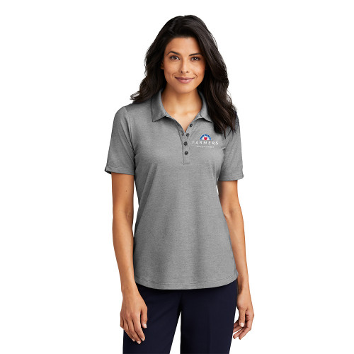 Ladies Fine Pique Blend Polo - Light Grey