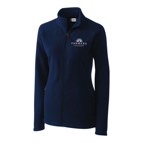 Ladies Navy Performance Fleece Full Zip - CLOSEOUT